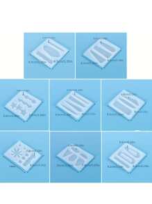 28件套8款树脂硅胶模具套装，包含20个金色发夹模具，树脂发夹模具，可用于制作发夹、DIY工艺品、钥匙扣、珠宝吊坠等。 - 白色 - 查看 6