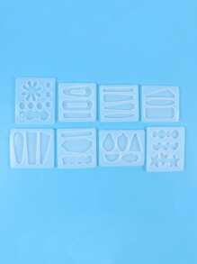 28件套8款树脂硅胶模具套装，包含20个金色发夹模具，树脂发夹模具，可用于制作发夹、DIY工艺品、钥匙扣、珠宝吊坠等。 - 白色 - 查看 5