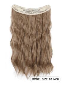 nimoki Invisible Wire Hair Extensions 20 Inch Secret Synthetic Hairpieces With Transparent Wire Adjustable Size 2 Secure Clips Light Long Wavy Curly  Hair Extensions For Women(Light Golden Brown & Pale Golden Blonde Mixed) - Brown - View 7