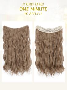 nimoki Invisible Wire Hair Extensions 20 Inch Secret Synthetic Hairpieces With Transparent Wire Adjustable Size 2 Secure Clips Light Long Wavy Curly  Hair Extensions For Women(Light Golden Brown & Pale Golden Blonde Mixed) - Brown - View 4