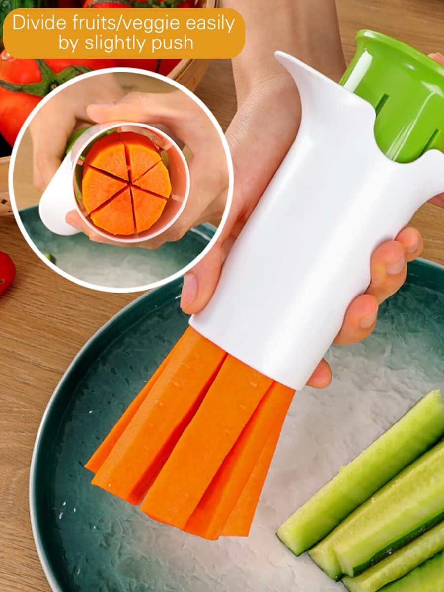 1入組多功能手持蔬菜切片器那切,蘿蔔,草莓,土豆,在厚 - 白色 - 查看 1