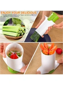 1入組多功能手持蔬菜切片器那切,蘿蔔,草莓,土豆,在厚 - 白色 - 查看 2