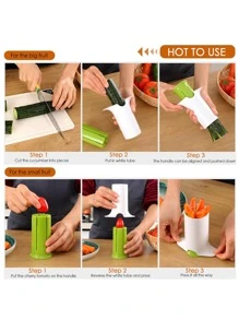 1入組多功能手持蔬菜切片器那切,蘿蔔,草莓,土豆,在厚 - 白色 - 查看 3