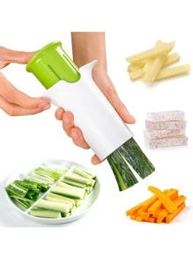 1入組多功能手持蔬菜切片器那切,蘿蔔,草莓,土豆,在厚 - 白色 - 查看 6