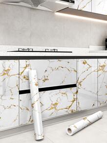 1 miếng giấy dán tường tự dính họa tiết đá cẩm thạch trắng cho nhà bếp, chịu nhiệt độ cao, chống thấm nước, chống ẩm, chống nấm mốc, lý tưởng cho bếp, tủ, mặt bàn, nhãn dán tường và đồ nội thất, nhãn dán, decal dán tường, decal vinyl để trang trí nhà cửa, vật dụng trang trí mùa xuân làm mới ngôi nhà của bạn, nhãn dán trang trí Rama - trắng - Xem 4