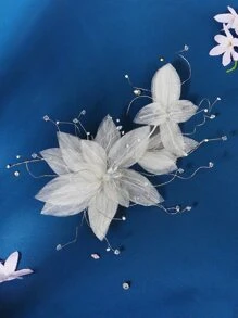 Linda tiara de noiva com detalhes decorativos. Acessórios para o Dia dos Namorados. - Bege - Ver 5