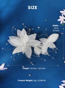 Linda tiara de noiva com detalhes decorativos. Acessórios para o Dia dos Namorados. - Bege - Ver 9