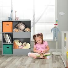 Costway Kids Toy Storage Cubby Bin Floor Cabinet Shelf Organizer w/2 Baskets - Grey - View 6