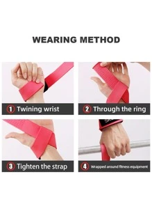 SKDK 1 对力量训练硬拉带健身房配件 - 玫紅色 - 查看 9