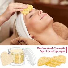 10 cái Có thể tái sử dụng Mặt Bột Puff , Gỗ Bột giấy Khuôn mặt Bọt biển Bột Puff , Đối với Sâu Loại bỏ - Hồng - Xem 2