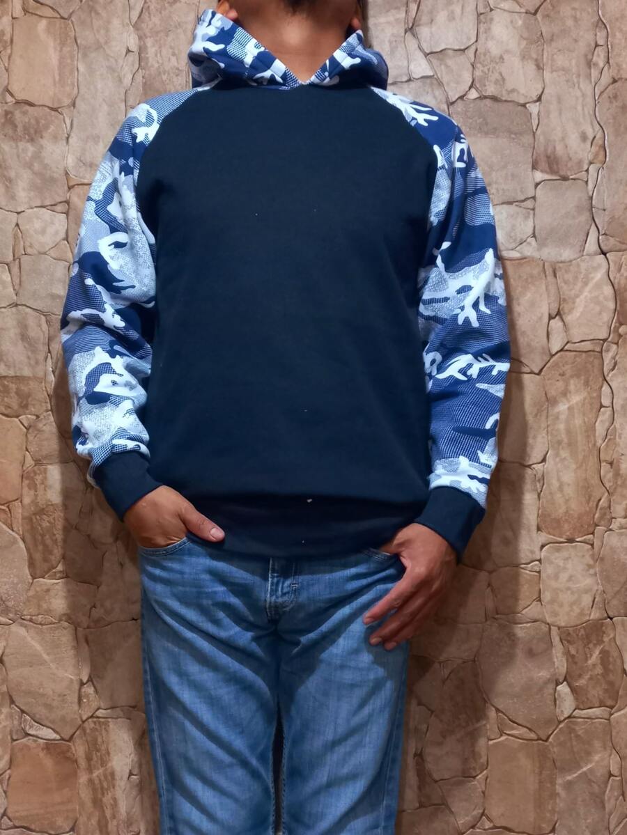sudadera camuflaje hombre - Azul Marino - Ver 1