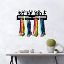 Colgador de medallas de metal, soporte para medallas deportivas, estante de almacenamiento para decoración del hogar - Negro - Ver 1