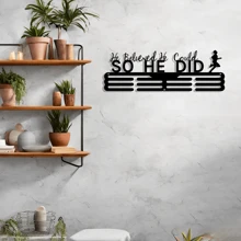 Colgador de medallas de metal, soporte para medallas deportivas, estante de almacenamiento para decoración del hogar - Negro - Ver 3