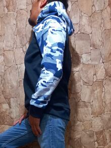 sudadera camuflaje hombre - Azul Marino - Ver 3