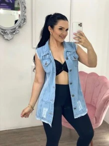 Women Denim Jackets & Coats - 藍色 - 查看 1