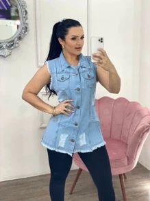 Women Denim Jackets & Coats - 藍色 - 查看 2