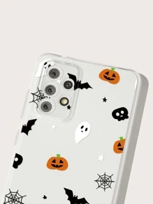 Halloween Skull Pattern Clear Phone Case