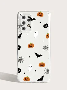 Halloween Skull Pattern Clear Phone Case