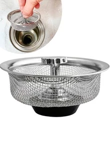 1Pc Upgrade Your Kitchen Sink With A Stainless Steel Water Filter - 1Pc Sink Filter With Plug - Silver - View 3