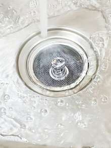 1Pc Upgrade Your Kitchen Sink With A Stainless Steel Water Filter - 1Pc Sink Filter With Plug - Silver - View 4