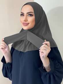 Women's Quick-Pull Turban Headwear – Effortless Convertible Headscarf For Casual Daily Wear - Dark Grey - View 1