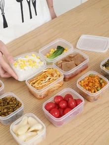 Multi-grain Meal Box/steamed Rice Box/divided Food Container, Microwavable, Freezable, Suitable For Weight Loss Diet, Measuring Brown Rice Box, Fresh-keeping Box - transparent square - View 2