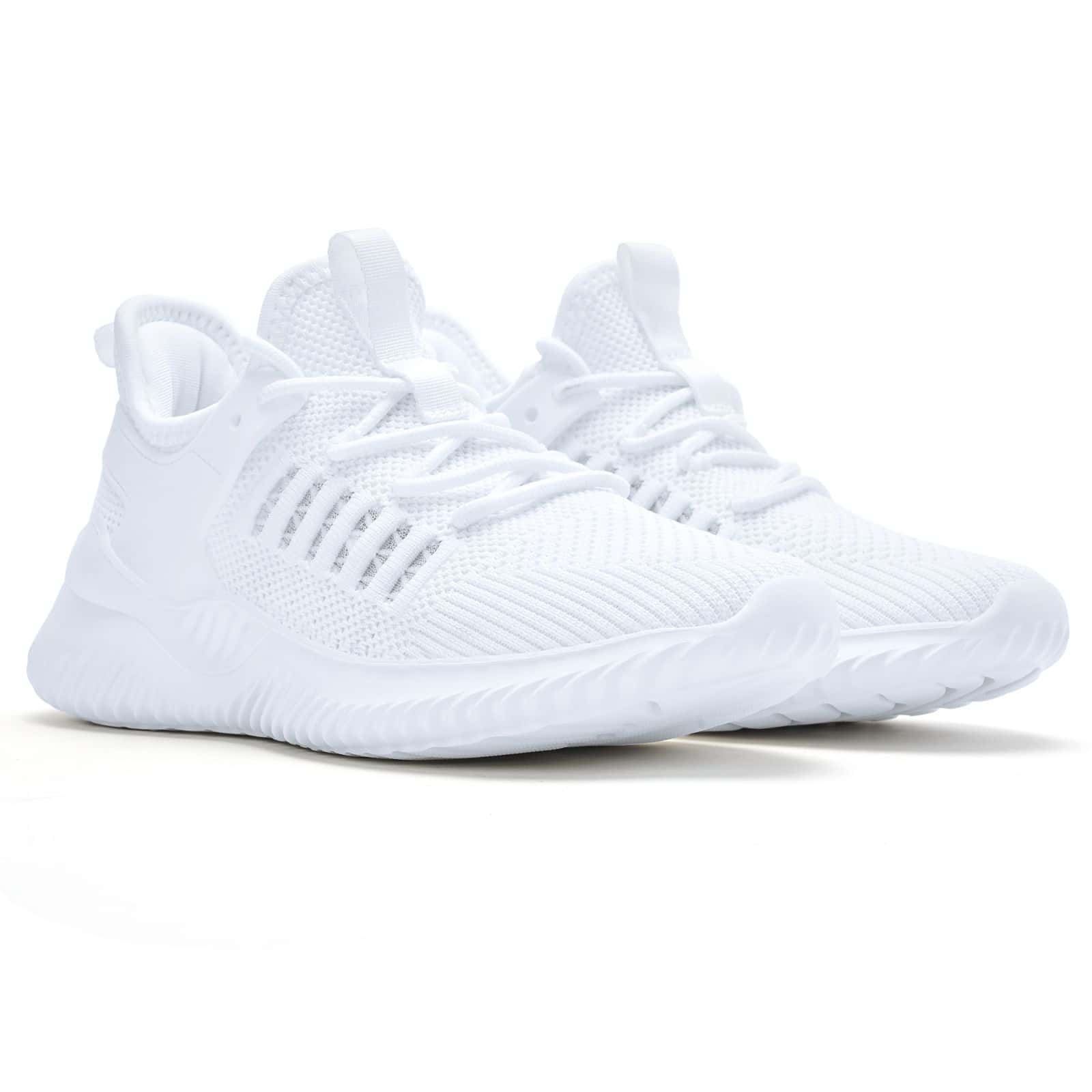 Women Walking Tennis Shoes - Slip On Running Shoes Memory Foam Comfortable Gym Workout Sneakers - trắng - Xem 1