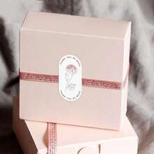 100 张/包花形感谢贴纸，礼品盒密封标签包装装饰 - 彩色 - 查看 4