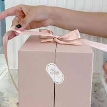 100 张/包花形感谢贴纸，礼品盒密封标签包装装饰 - 彩色 - 查看 3