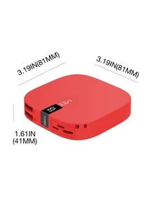 Mini Power Bank Portable Charger PowerBank 10000mAh Small Portable Phone Charger 5V2.1A Fast Charger Cute Battery Pack Compatible With Iphone And Android Phone - Red - View 2