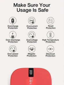 Mini Power Bank Portable Charger PowerBank 10000mAh Small Portable Phone Charger 5V2.1A Fast Charger Cute Battery Pack Compatible With Iphone And Android Phone - Red - View 7