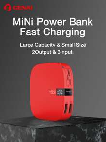 Mini Power Bank Portable Charger PowerBank 10000mAh Small Portable Phone Charger 5V2.1A Fast Charger Cute Battery Pack Compatible With Iphone And Android Phone - Red - View 1