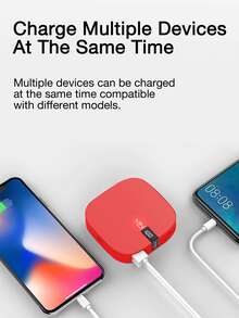 Mini Power Bank Portable Charger PowerBank 10000mAh Small Portable Phone Charger 5V2.1A Fast Charger Cute Battery Pack Compatible With Iphone And Android Phone - Red - View 5