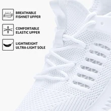 Women Walking Tennis Shoes - Slip On Running Shoes Memory Foam Comfortable Gym Workout Sneakers - trắng - Xem 4