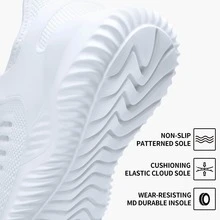 Women Walking Tennis Shoes - Slip On Running Shoes Memory Foam Comfortable Gym Workout Sneakers - trắng - Xem 5