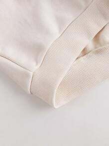 MARC&JANIE 年輕女孩流行塗鴉花朵圖案撞色連帽衫適用於秋季運動 - 白色 - 查看 9