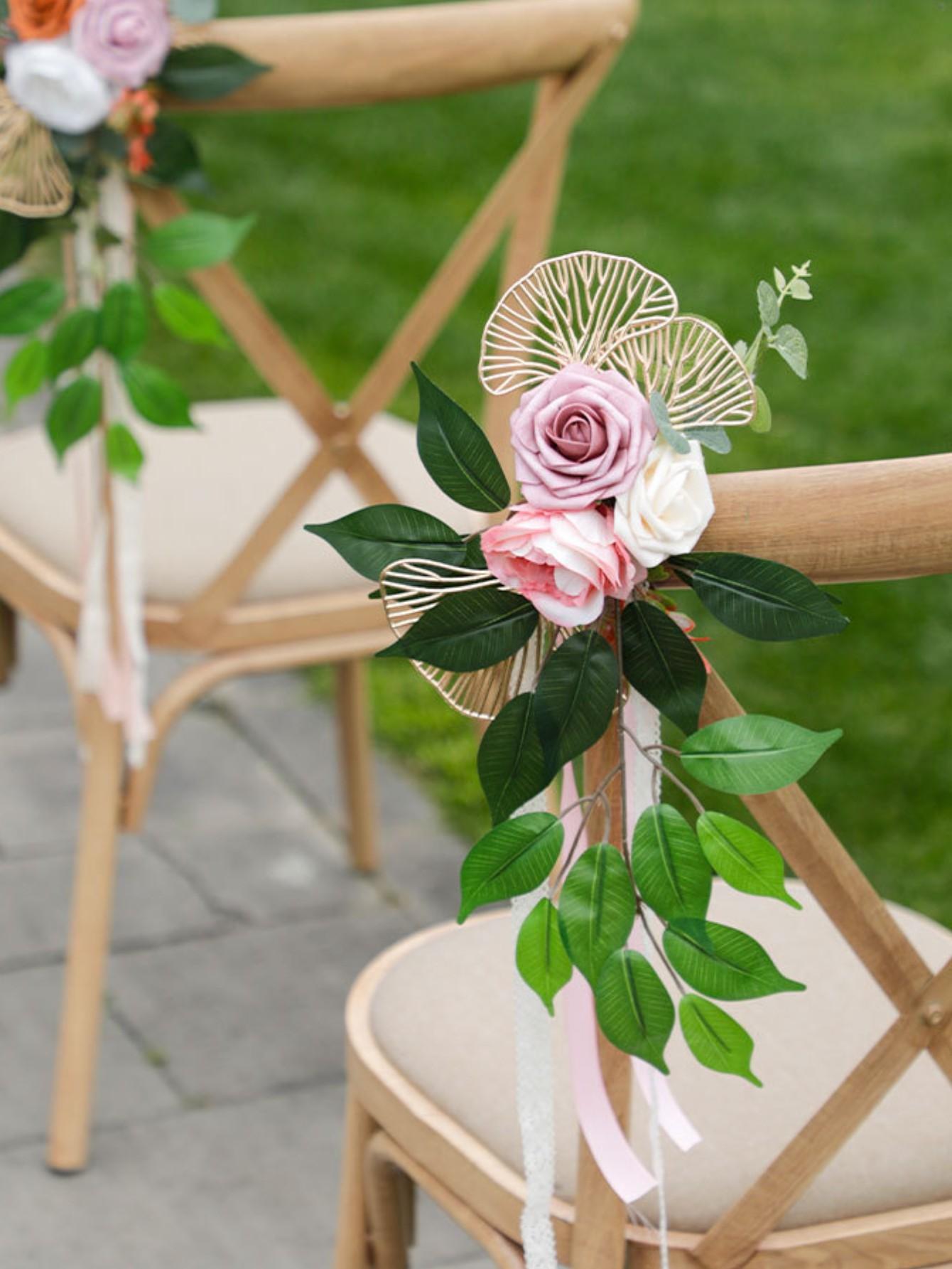 1Pc 22.83in Wedding Aisle Decorations Pew Flower For Wedding Ceremony