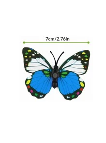 15/30/60/200 件随机颜色 3D 逼真双面胶蝴蝶，客厅卧室墙壁家居装饰，照明灯具，工艺品，生日派对节日装饰 - 彩色 - 查看 8