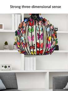 15/30/60/200 件随机颜色 3D 逼真双面胶蝴蝶，客厅卧室墙壁家居装饰，照明灯具，工艺品，生日派对节日装饰 - 彩色 - 查看 4