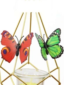 15/30/60/200 件随机颜色 3D 逼真双面胶蝴蝶，客厅卧室墙壁家居装饰，照明灯具，工艺品，生日派对节日装饰 - 彩色 - 查看 7