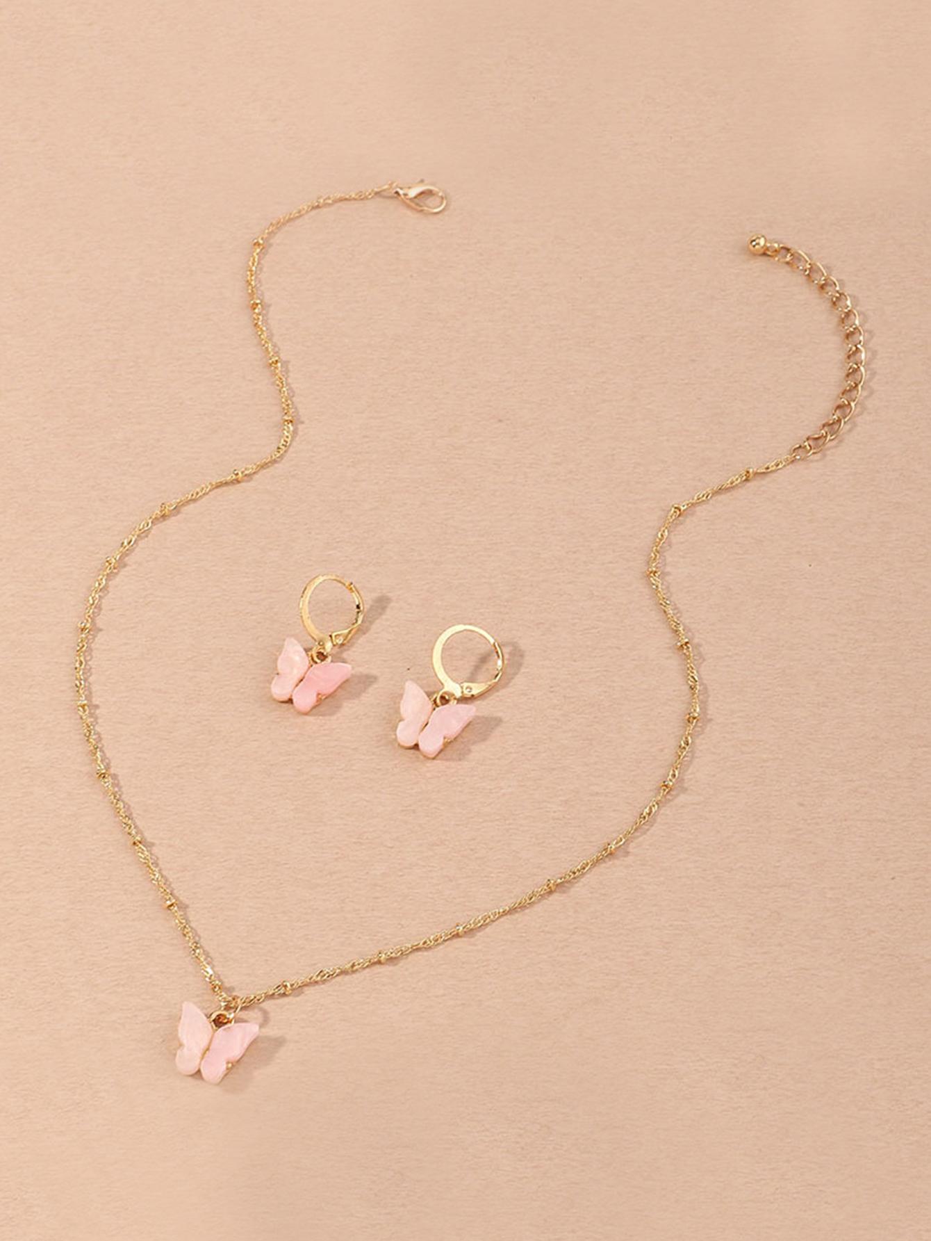 Set De Bijoux Lideva Paris - Collier Pendentif Et Boucles D'oreilles - Émail Argenté Rond - Neuf