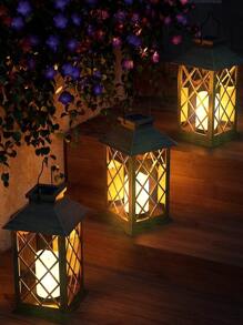 1 pezzo Lampada appesa a energia solare, candela senza fiamma tremolante impermeabile a LED, per tavolo, patio, prato, esterno, decorazione per feste