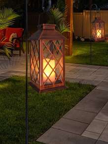 1 pezzo Lampada appesa a energia solare, candela senza fiamma tremolante impermeabile a LED, per tavolo, patio, prato, esterno, decorazione per feste