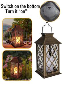 1 pezzo Lampada appesa a energia solare, candela senza fiamma tremolante impermeabile a LED, per tavolo, patio, prato, esterno, decorazione per feste