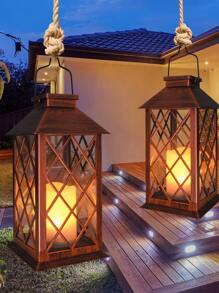 1 pezzo Lampada appesa a energia solare, candela senza fiamma tremolante impermeabile a LED, per tavolo, patio, prato, esterno, decorazione per feste