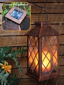 1 pezzo Lampada appesa a energia solare, candela senza fiamma tremolante impermeabile a LED, per tavolo, patio, prato, esterno, decorazione per feste