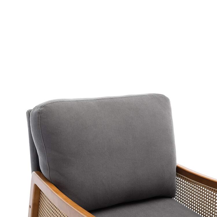HOMEFUN Wood Frame Armchair Modern Accent Chair Lounge Chair for Living Room - 灰色 - 查看 4