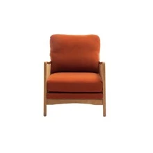 HOMEFUN Wood Frame Armchair Modern Accent Chair Lounge Chair for Living Room - trái cam - Xem 3