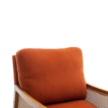 HOMEFUN Wood Frame Armchair Modern Accent Chair Lounge Chair for Living Room - trái cam - Xem 4