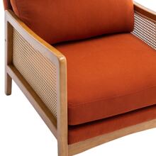 HOMEFUN Wood Frame Armchair Modern Accent Chair Lounge Chair for Living Room - trái cam - Xem 5